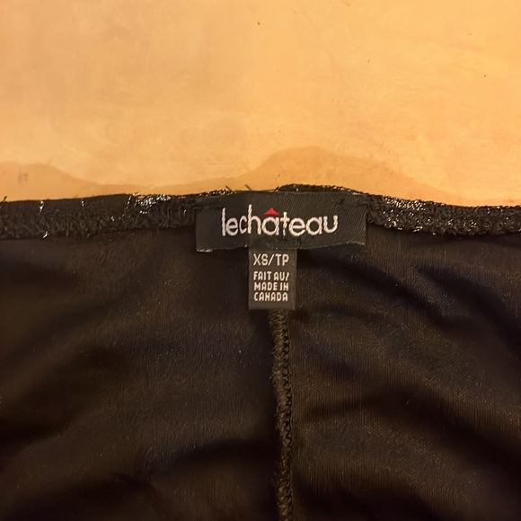 Le Chateau 2000s Midi Dress Black Lace w Silver Accents. Size Extra Small XS - Picture 6 of 7